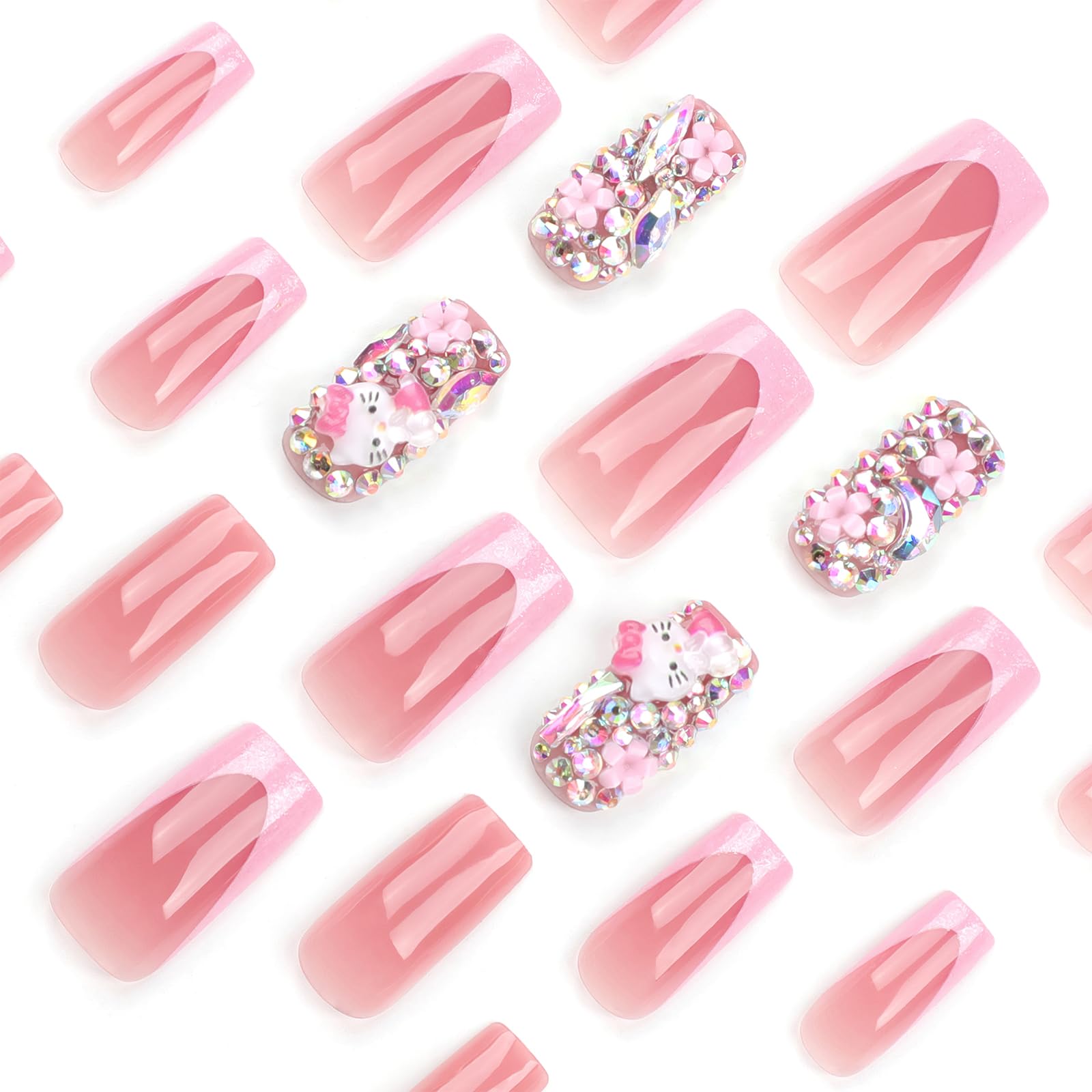 PDFADSK uñas 24 piezas juego completo para estilo