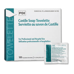 Toallita PDI jabón de Castilla con coco en empaque individual, limpieza facial suave para viaje.