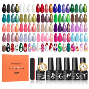 Peacecolor set de gel para uñas de 26 piezas, uso en casa