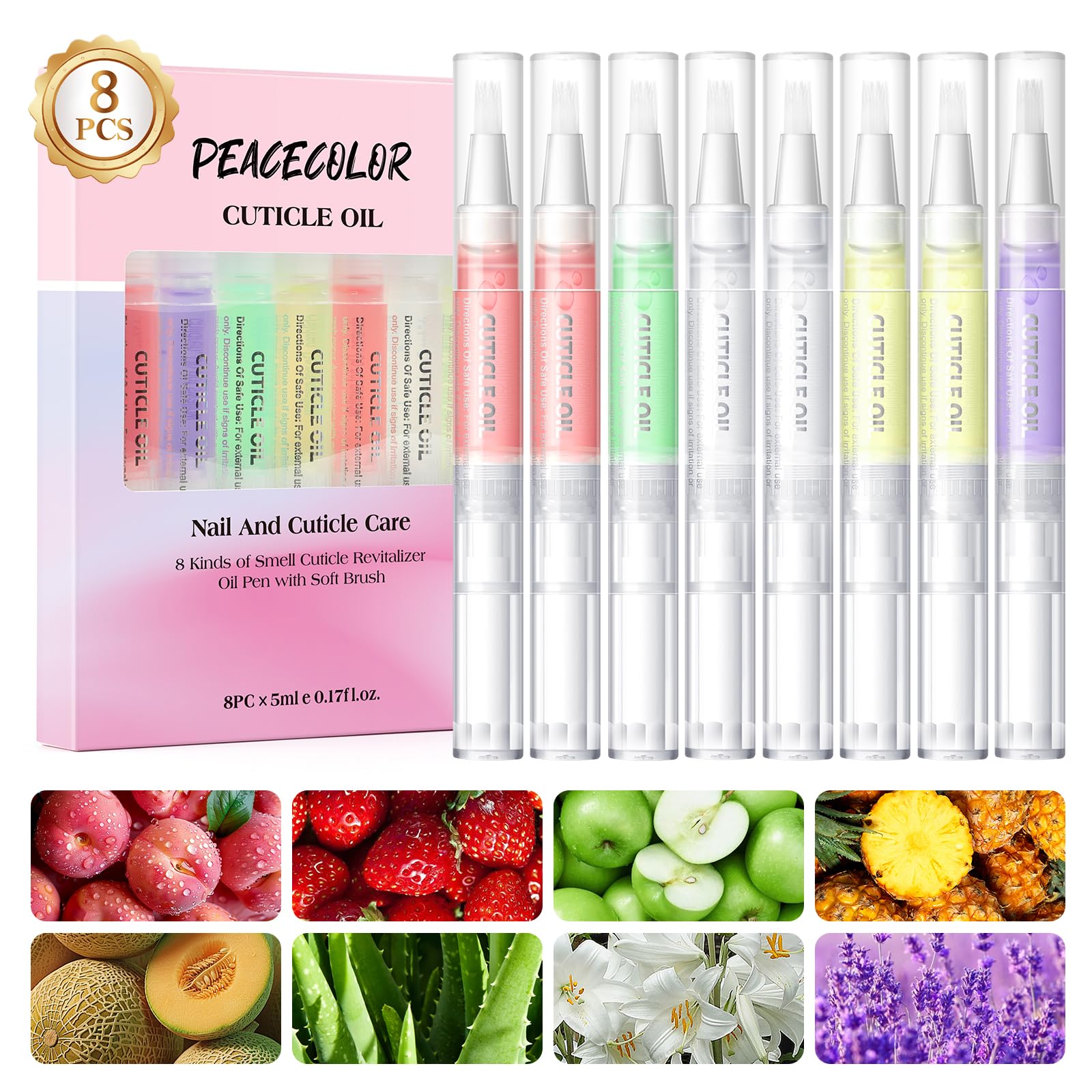 Peacecolor Aceite de Cutícula, bolígrafo portátil para uñas, aplicación rápida y sin desbordes.