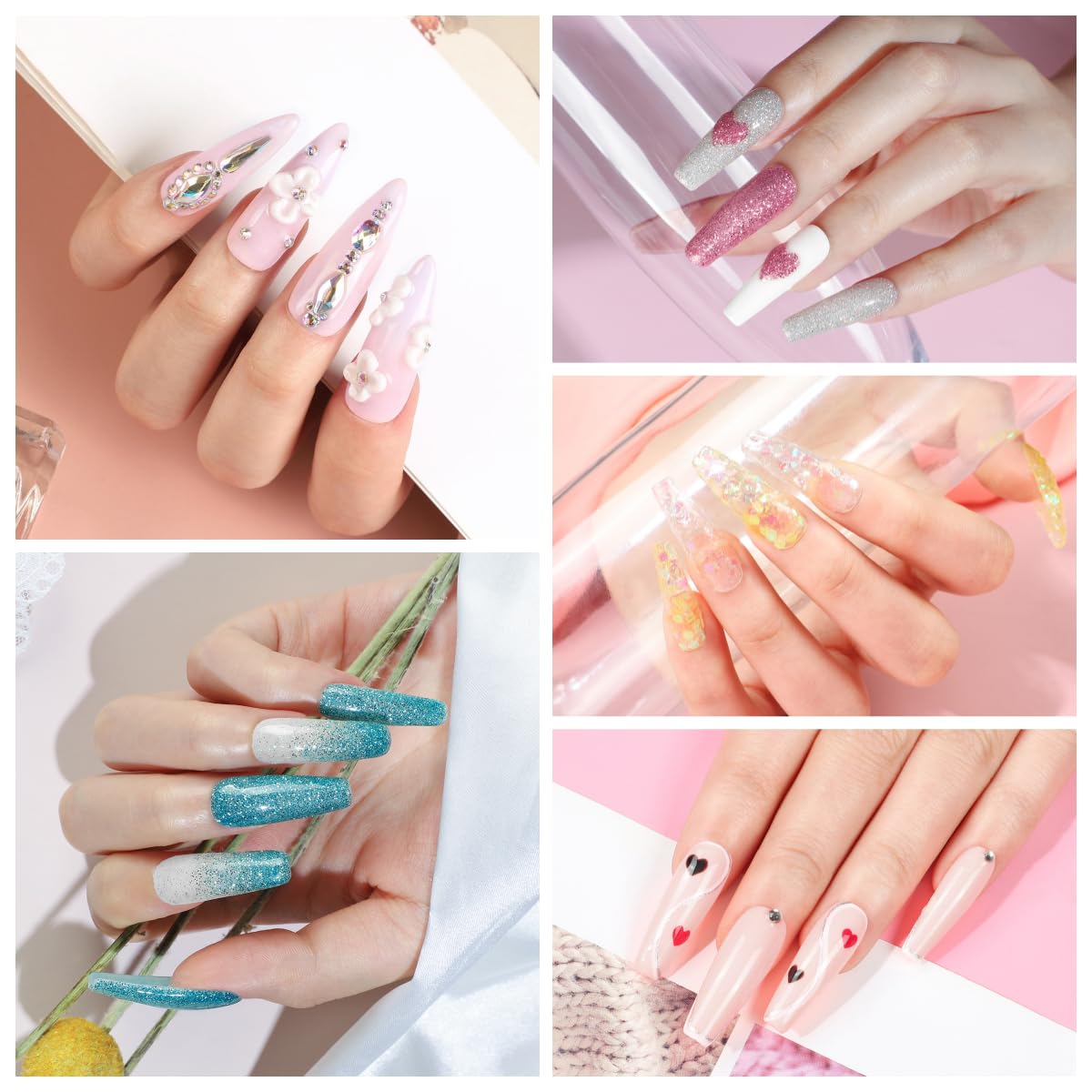 PEACECOLOR decoraciones glitter para uñas con brillo duradero.