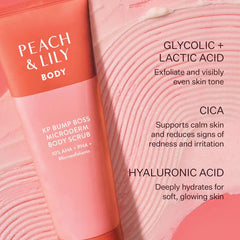 Peach & Lily KP Bump Boss brillo de piel suave tras exfoliación.