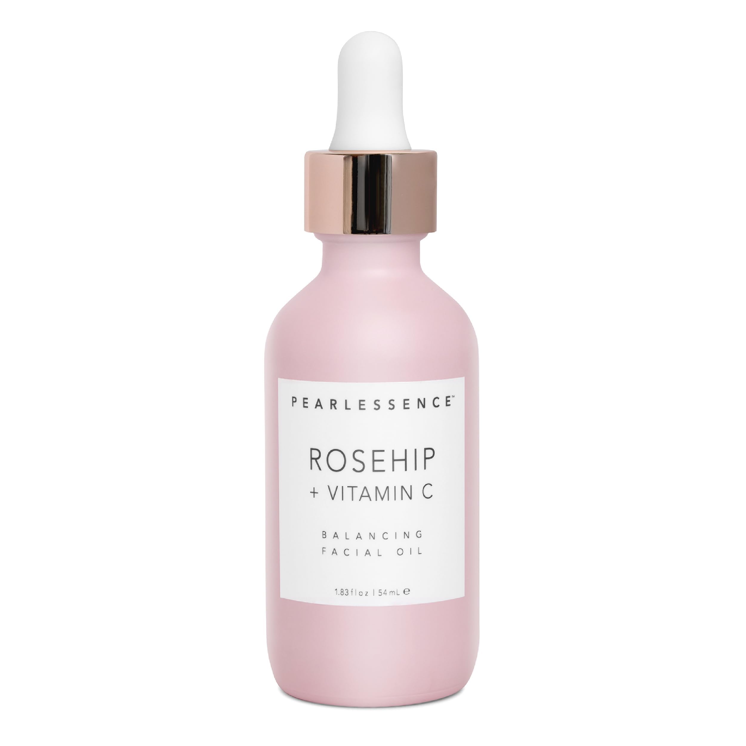 Pearlessence aceite rosa mosqueta frasco-vertido: hidratación rápida para piel suave.