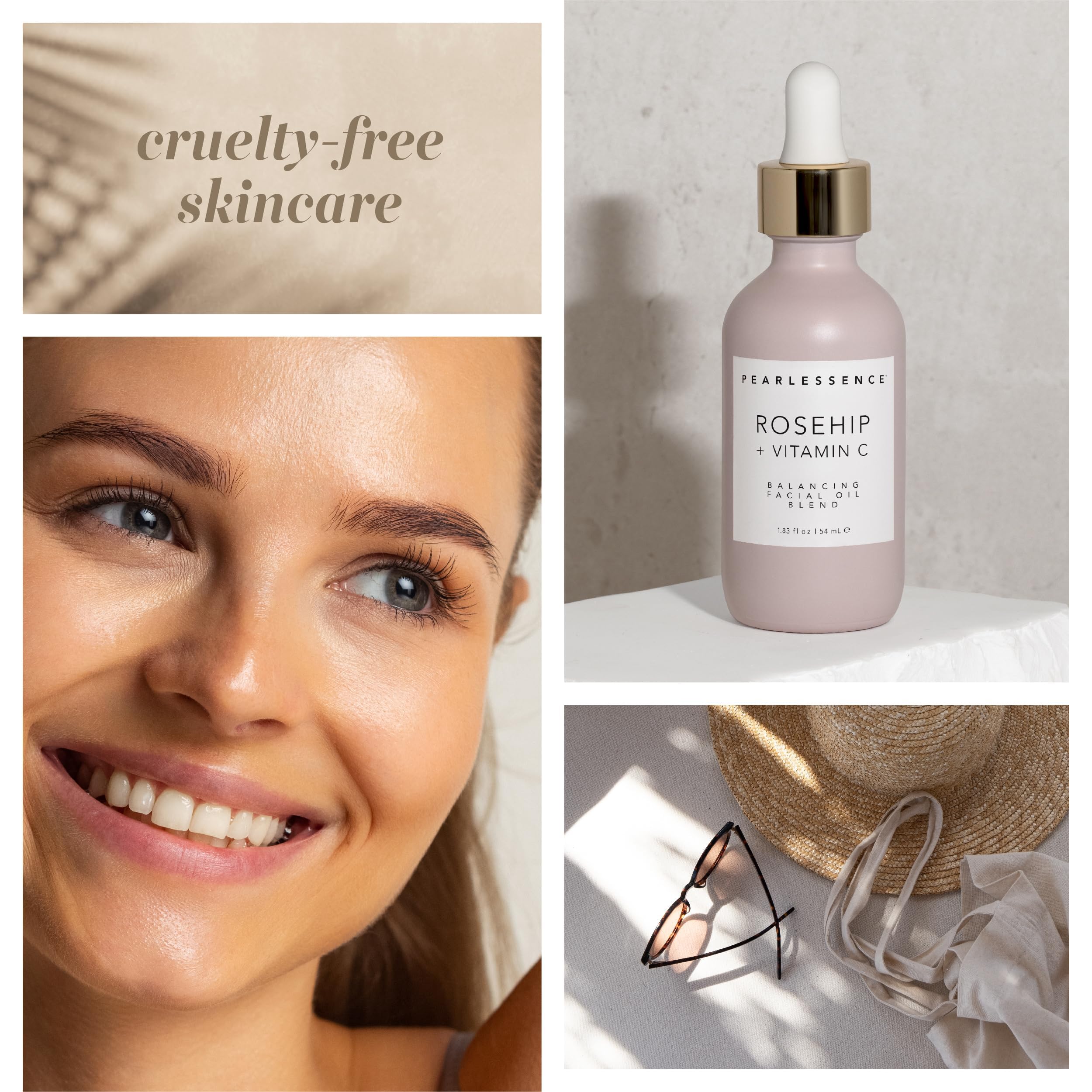 Pearlessence aceite rosa mosqueta hidratación-diaria: piel nutrida y suave al tacto.
