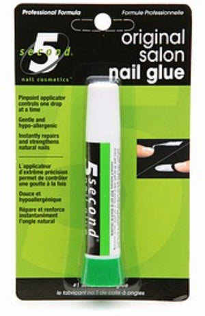 Pegamento de uñas 5 Second Salon, botella 0.07 oz, reparación rápida de uñas naturales