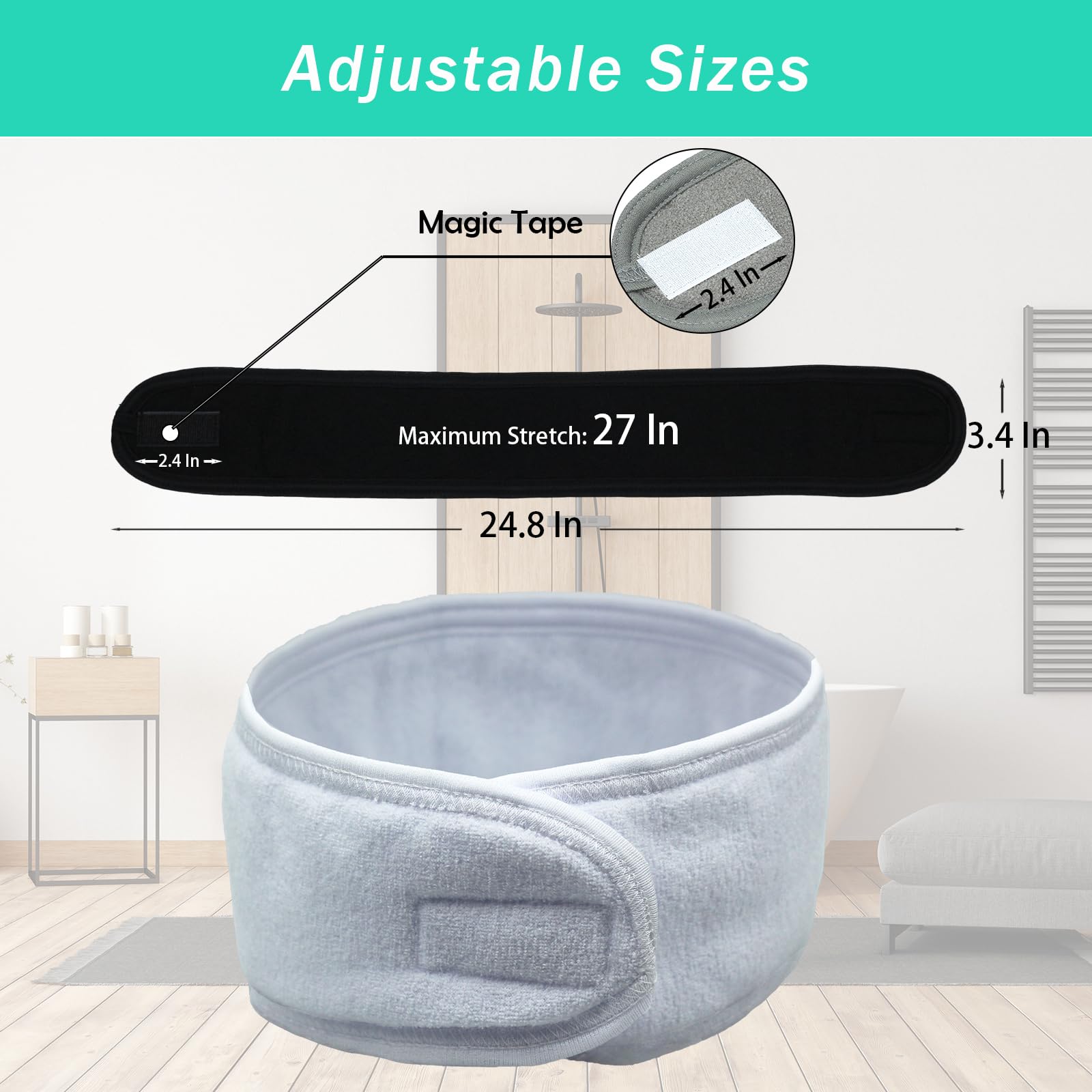 Pejnl banda spa para yoga y mascarillas, uso cómodo y absorbente.