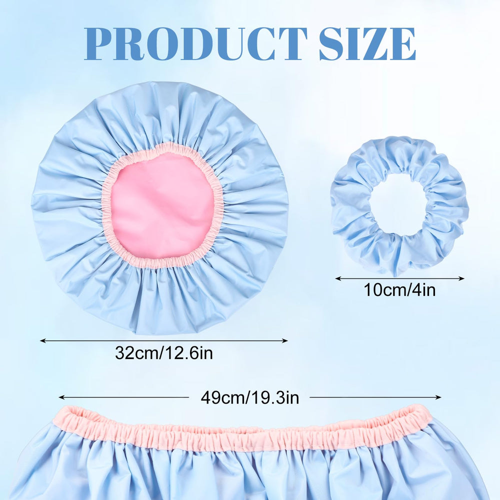 Pengxiaomei capucha de ducha doble, lado rosa, protege el peinado durante la ducha.