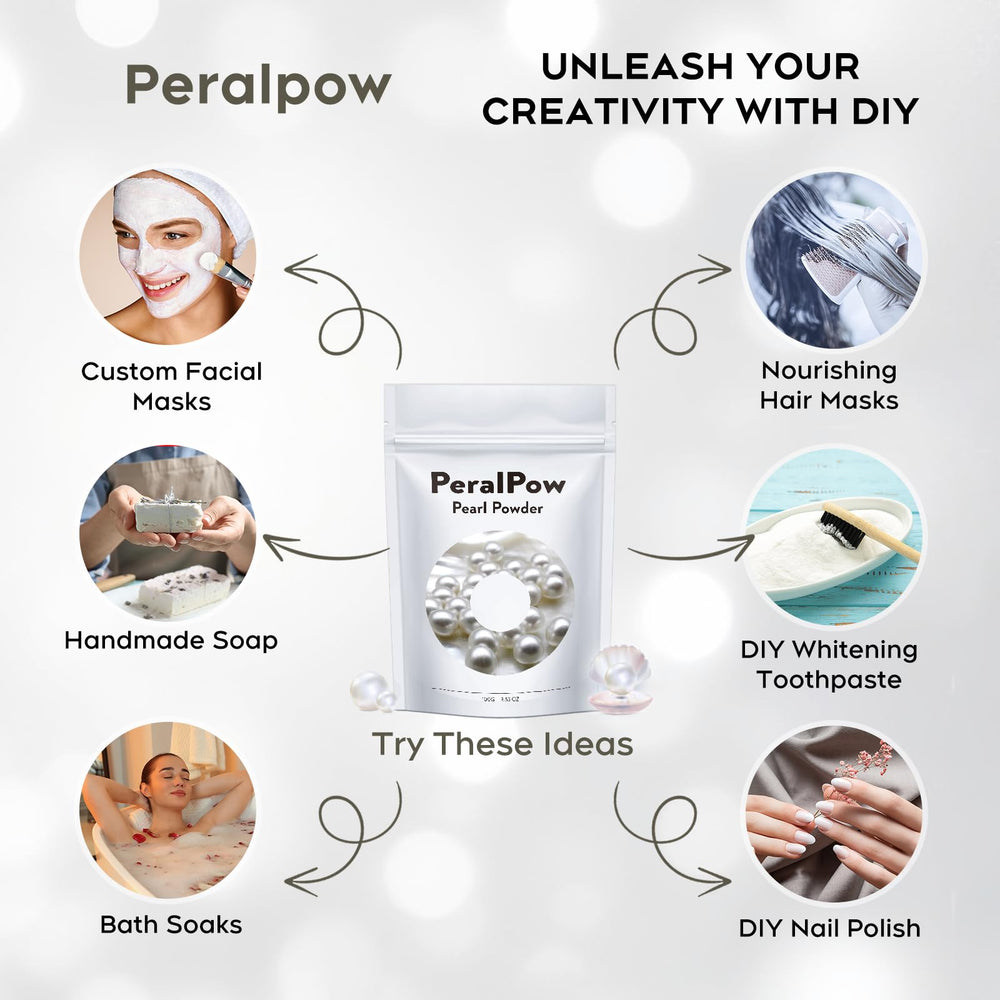 Peralpow cuidado de uñas y pelo con polvo de perla