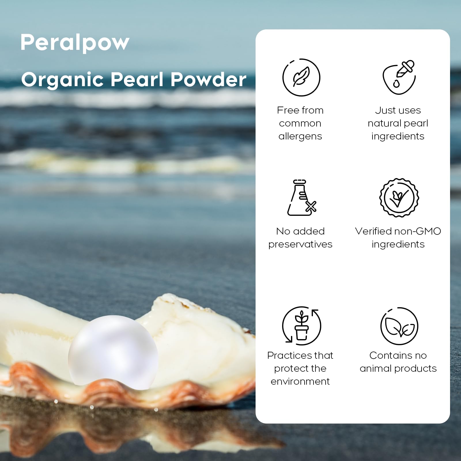 Peralpow arcilla polvo de perla para exfoliación suave