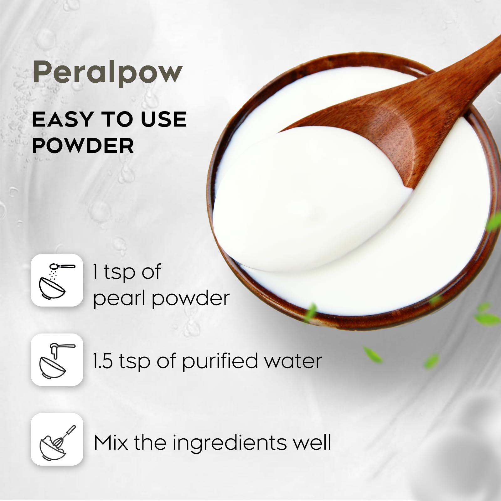 Peralpow mezcla con sérum, polvo de perla para mayor brillo