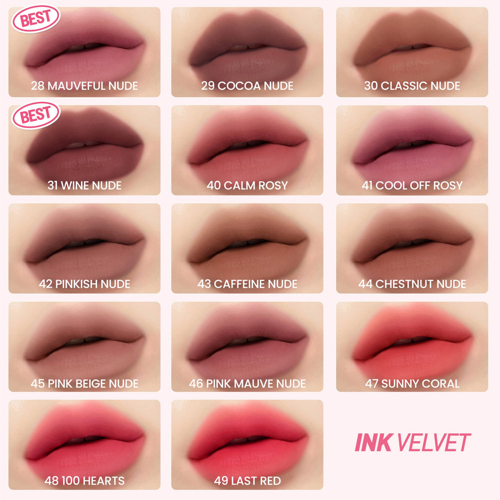 Peripera Ink the Velvet Lip Tint acabado suave y cómodo.