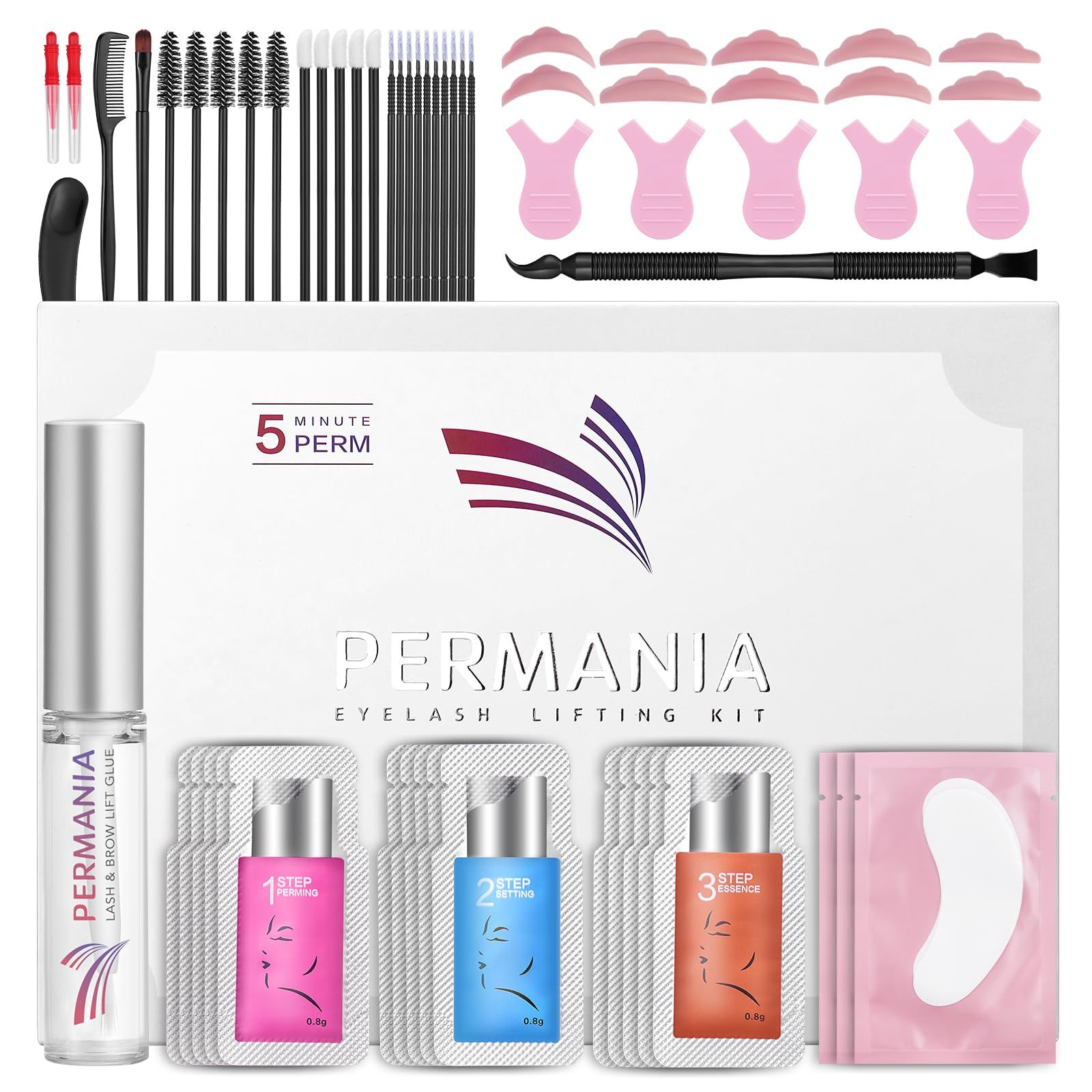 PERMANIA Lash Lift Kit: empaque compacto listo para empezar el tratamiento en casa.