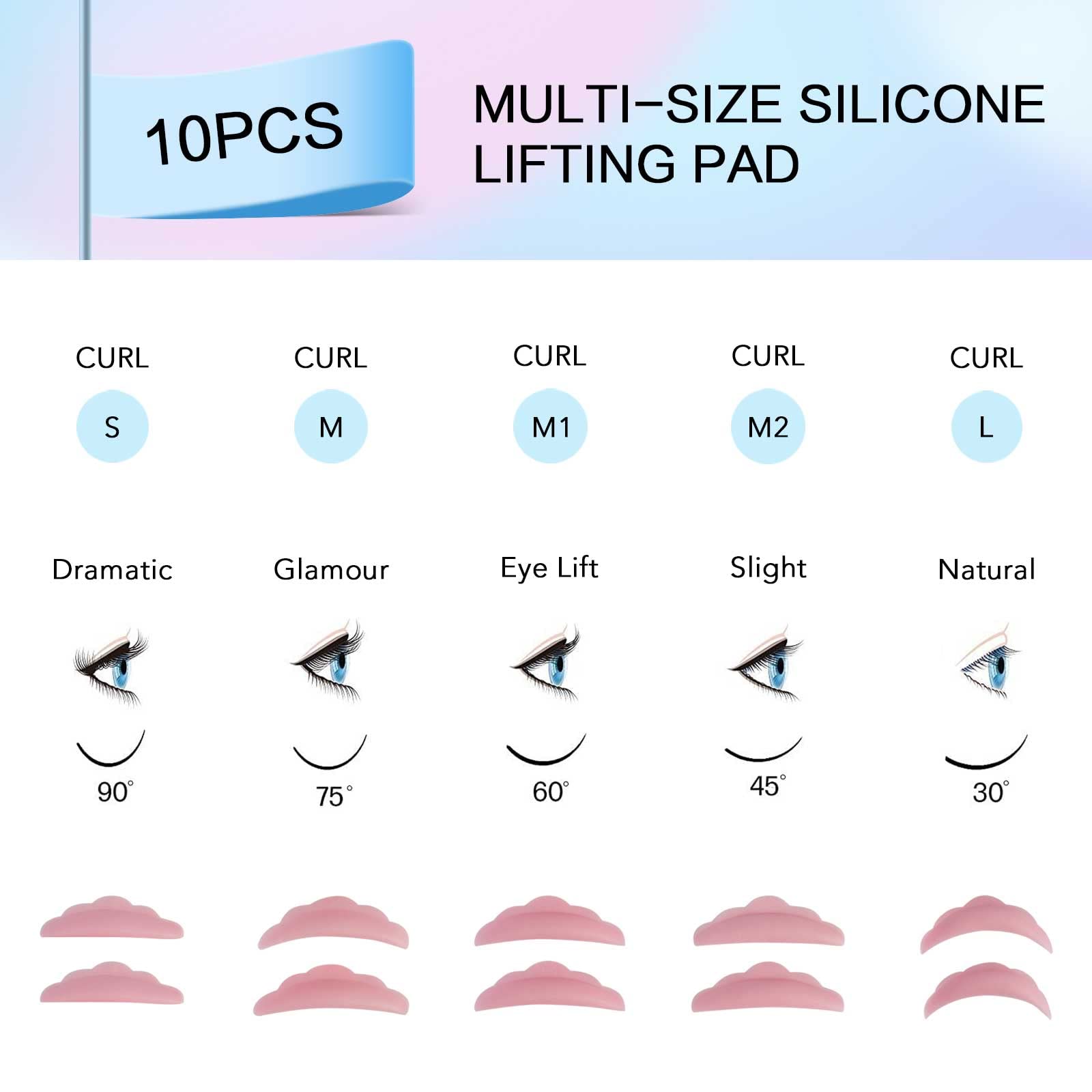 PERMANIA Lash Lift Kit: tapas de elevación para curvar pestañas con distintos grados de rizo.