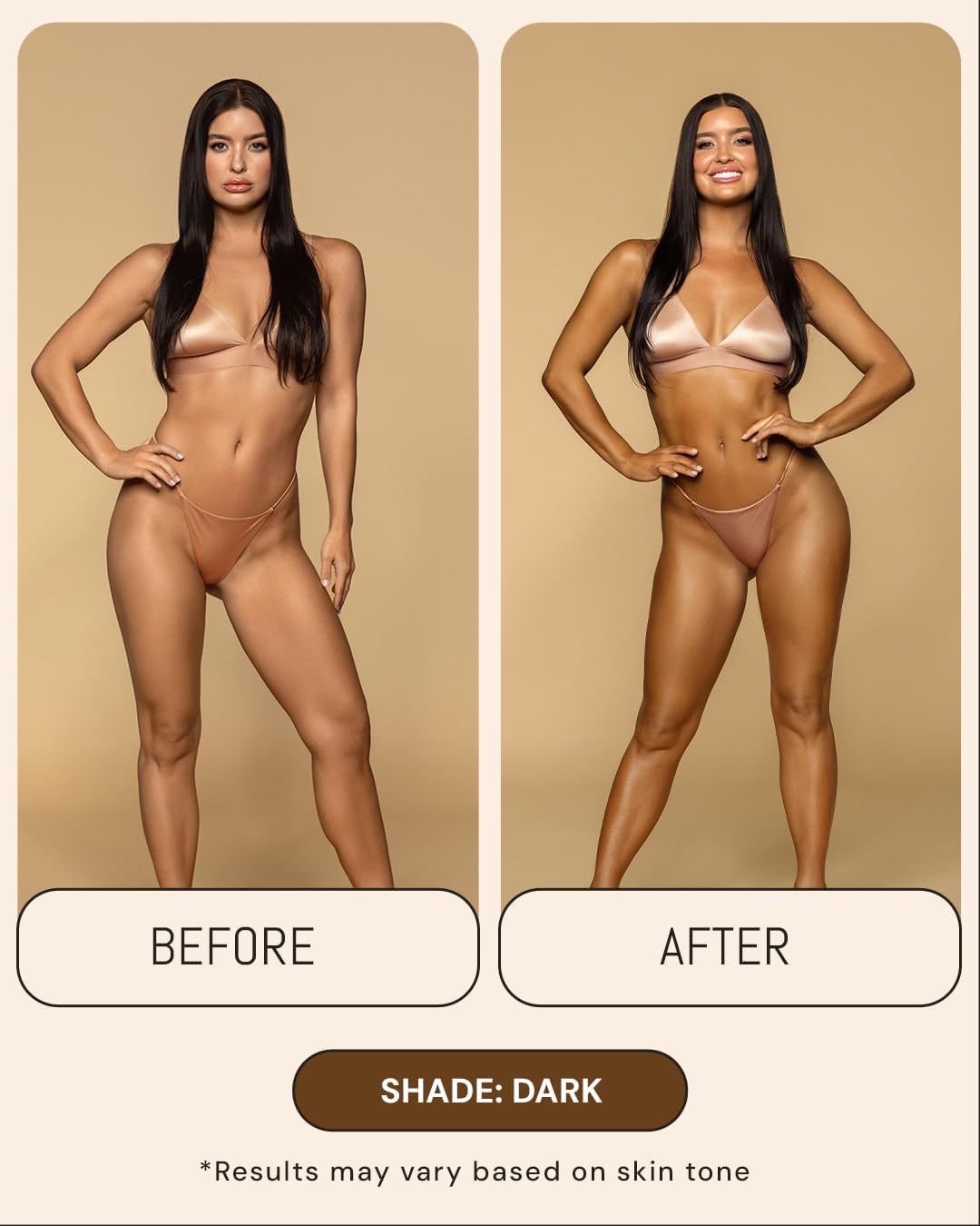 Peta Jane Bronceado Oscuro se desarrolla en horas, tono natural.