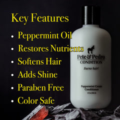 Textura cremosa del condicionador Pete y Pedro para hidratar el cabello.