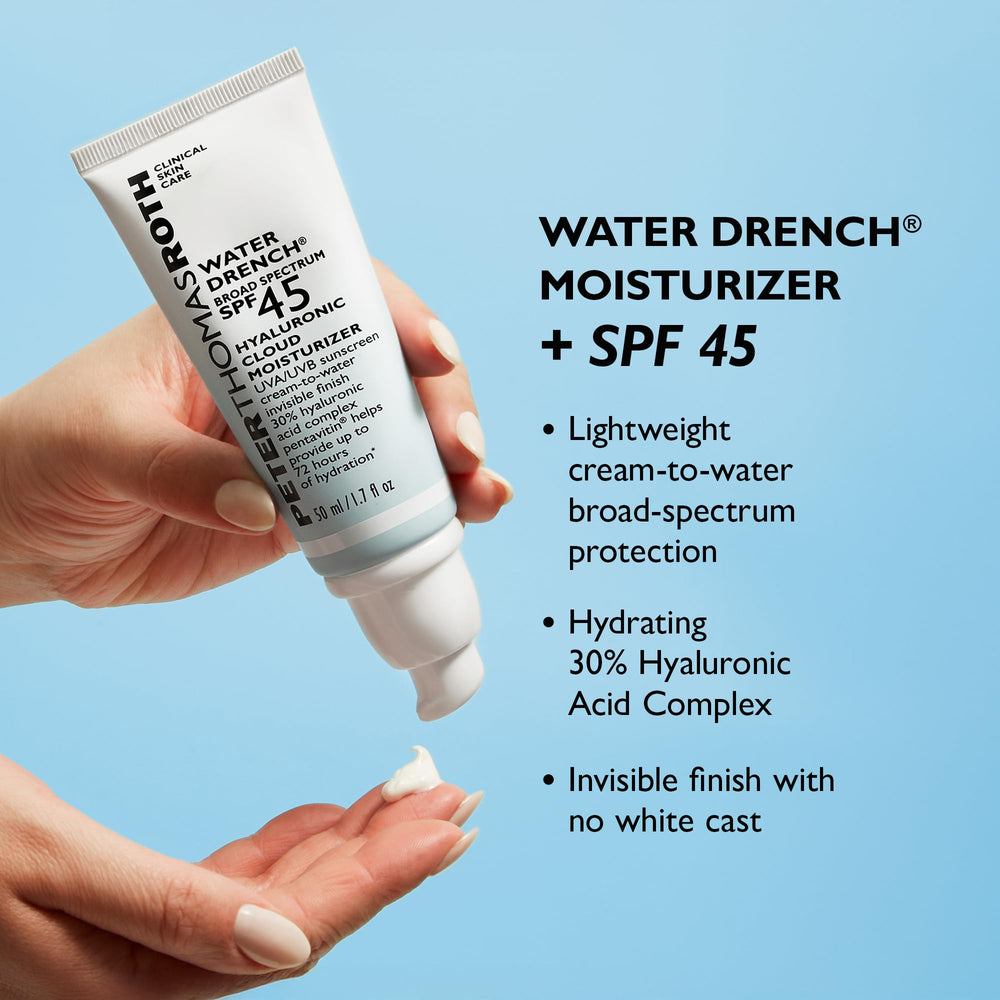 Fórmula sin fragancia de Peter Thomas Roth Water Drench para piel sensible.