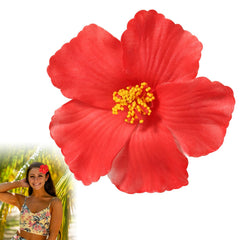 PEUTIER broche floral rojo para el cabello, ideal para fiestas y festivales.
