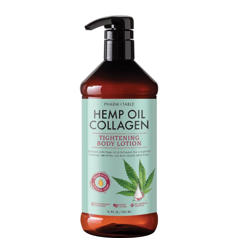 PHARM TO TABLE Aceite de cáñamo con colágeno en bote, ayuda a tensar la piel