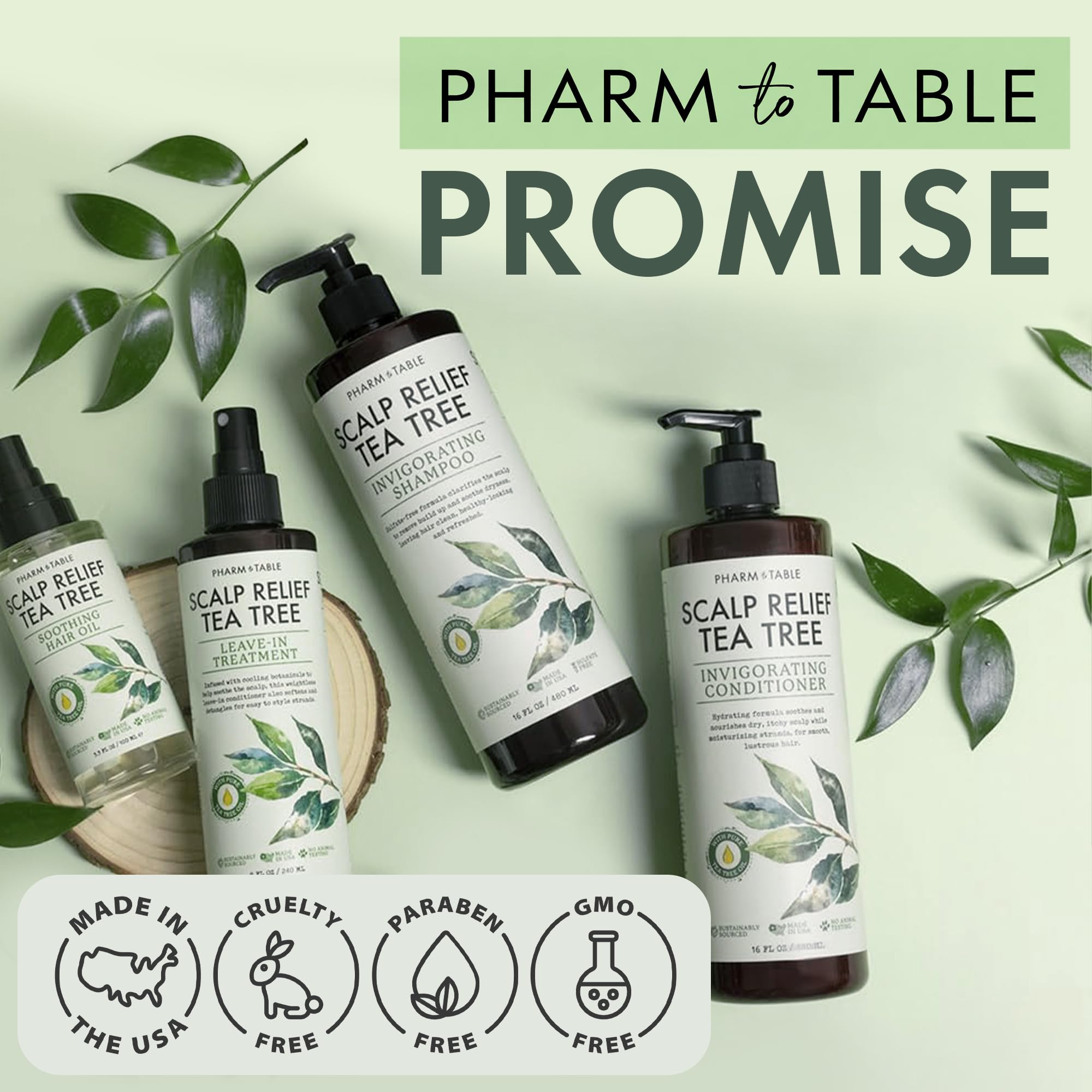 PHARM TO TABLE detangles hair while nourishing from roots to ends.