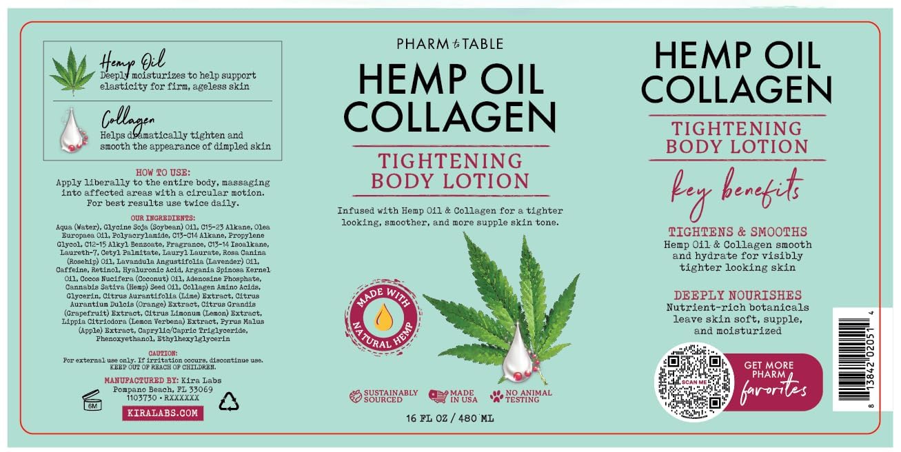PHARM TO TABLE Envase de 480 ml, tamaño ideal para uso diario