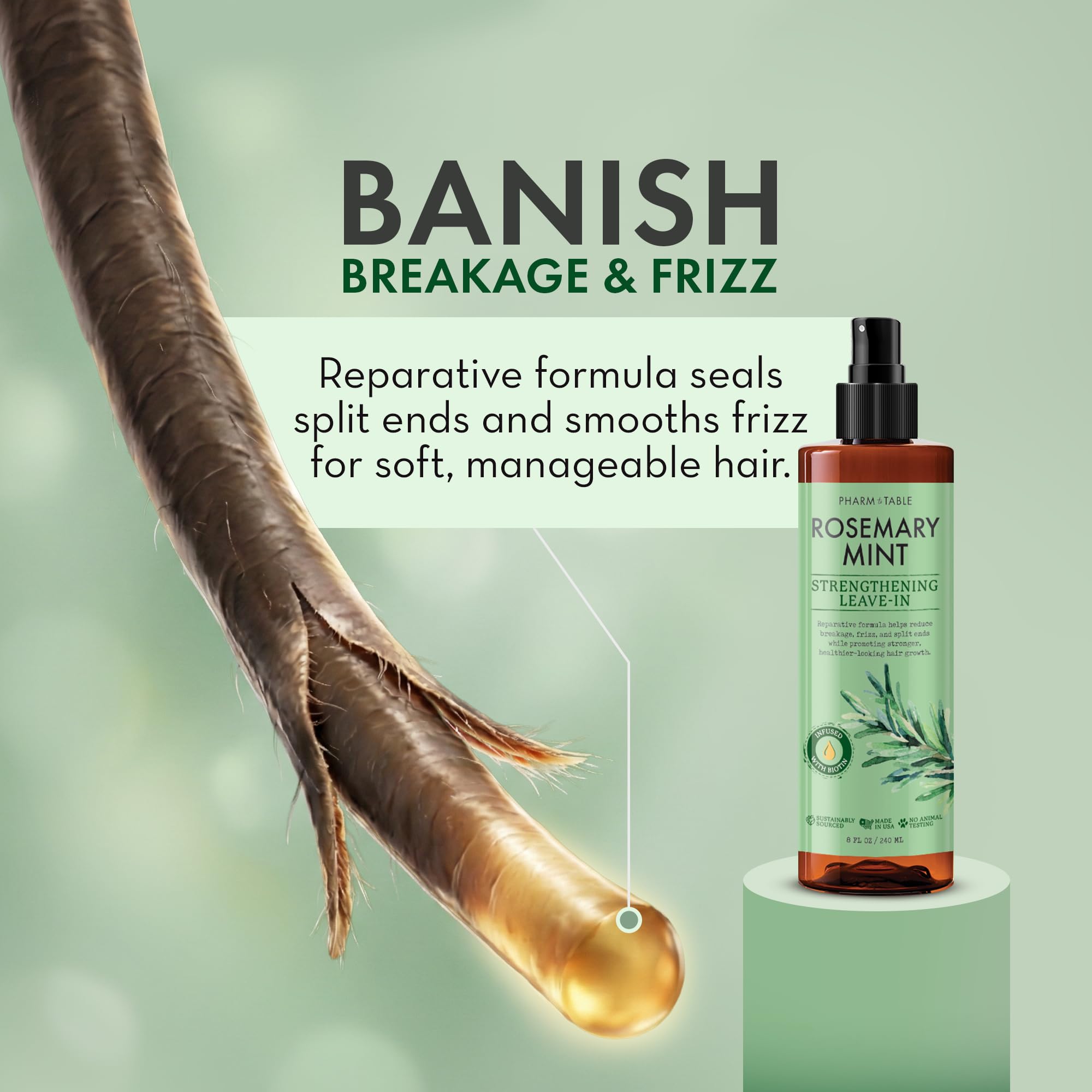 PHARM TO TABLE after-use hair shows smoother, manageable strands.