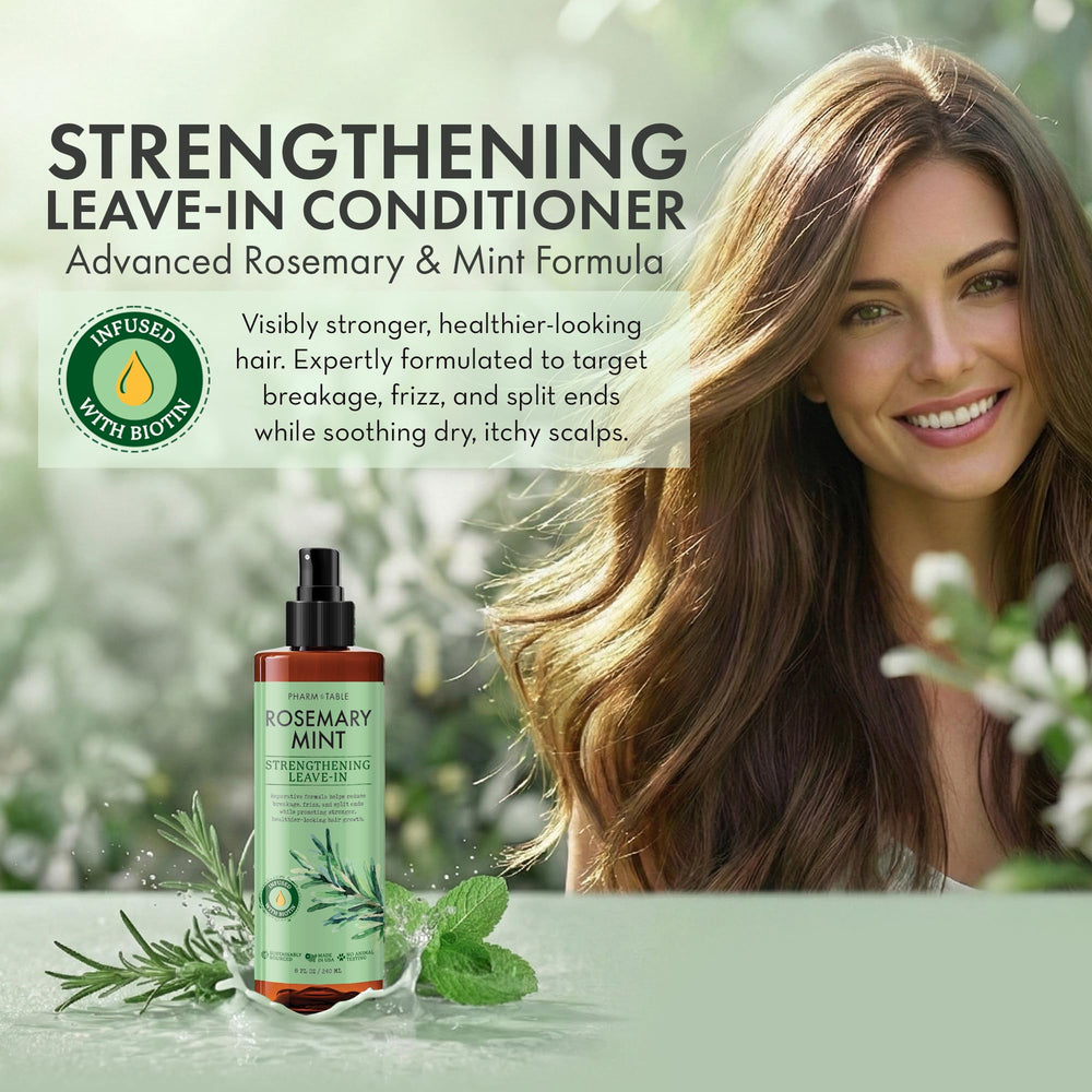 PHARM TO TABLE spray pump shows easy application and detangling potential.