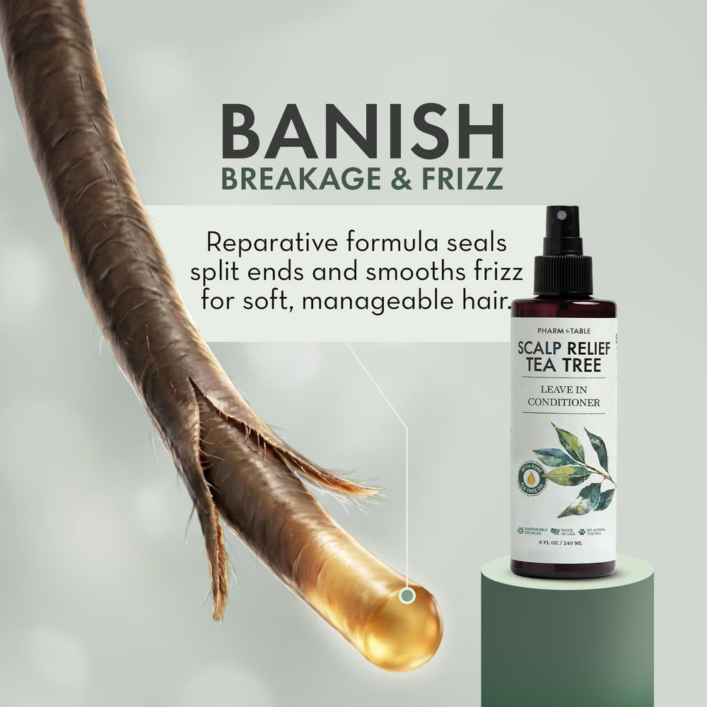 PHARM TO TABLE lightweight leave-in formula absorbs quickly leaving soft manageable hair.