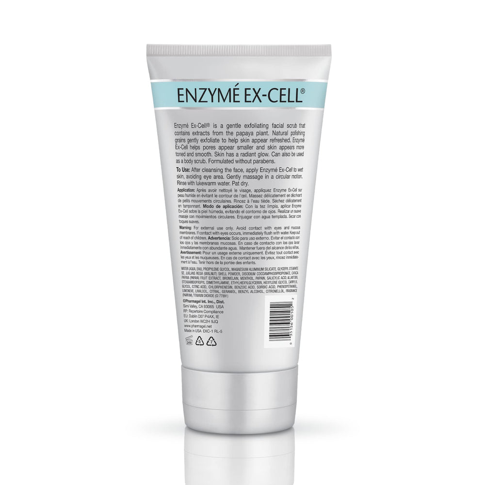 Pharmagel Enzima Ex-Cell, textura con gránulos de nuez para exfoliar sin irritación.