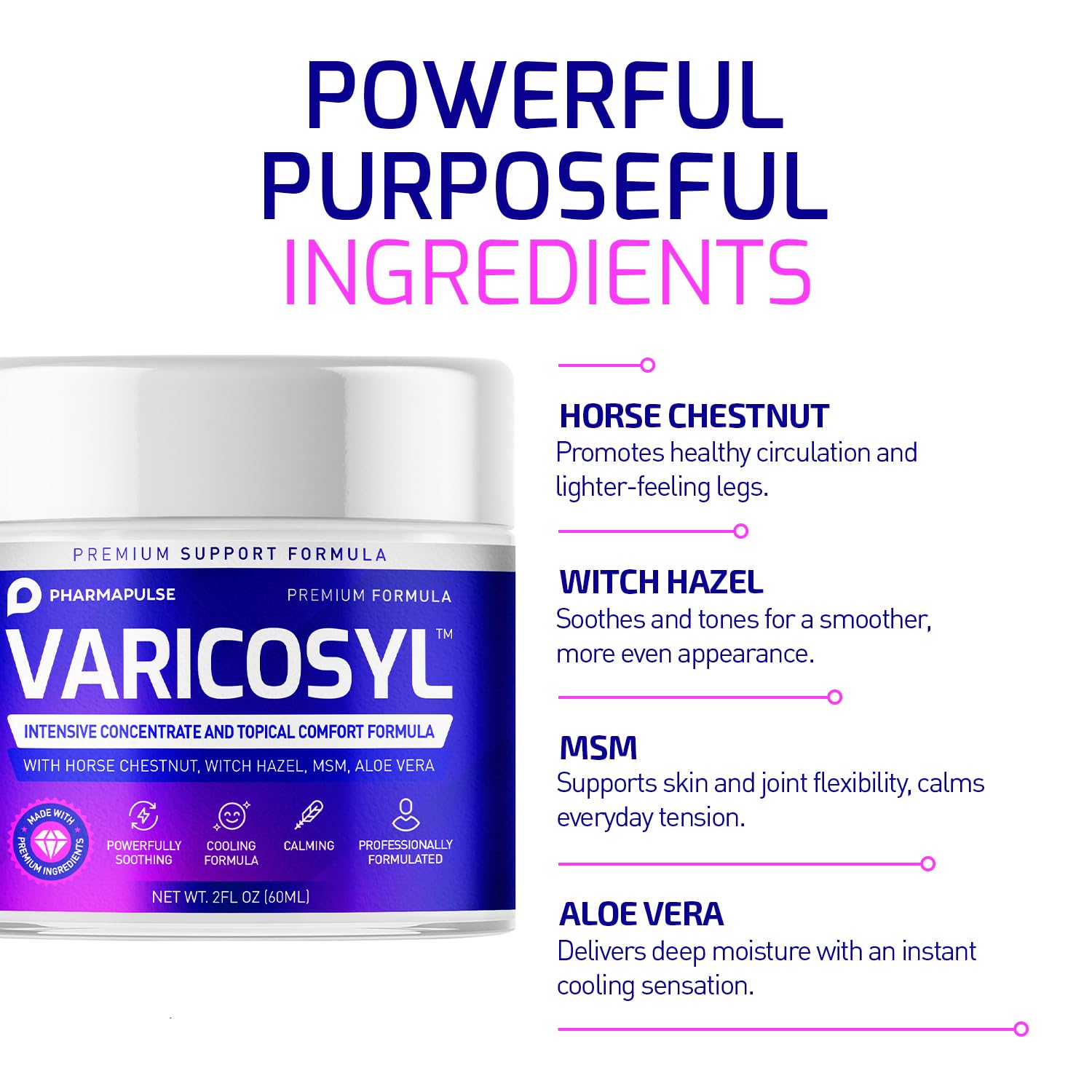 Pharmapulse Varicosyl Crema Mentol: sensación de enfriamiento que reconforta.