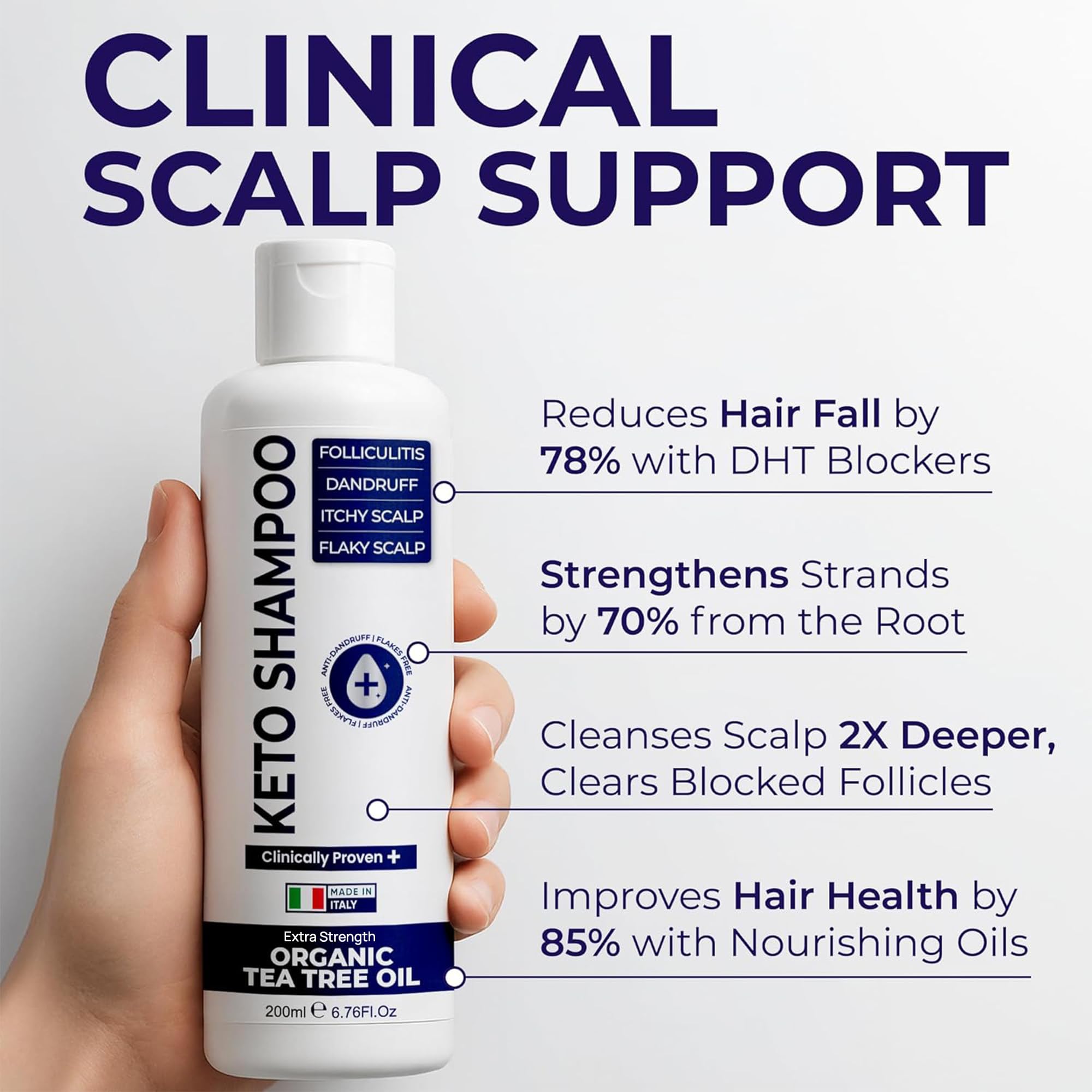 Textura cremosa de Pharmlitalia Psoriasis Shampoo deja cabello suave.