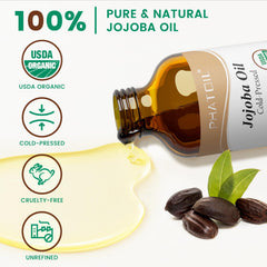 PHATOIL Aceite de Jojoba prensado en frío conserva nutrientes para la piel.