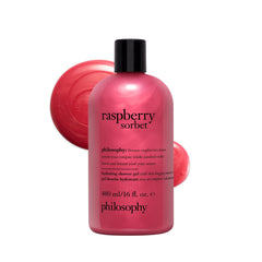 philosophy gel ducha frambuesa sorbet para limpieza suave y fragancia fresca