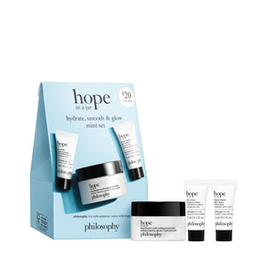 philosophy mini-set bote hidratante para piel suave y radiante.