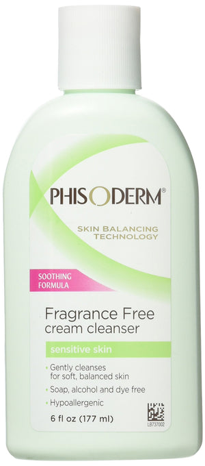 Phisoderm Limpiador Cremoso sin fragancia en bote, limpieza suave para piel sensible.