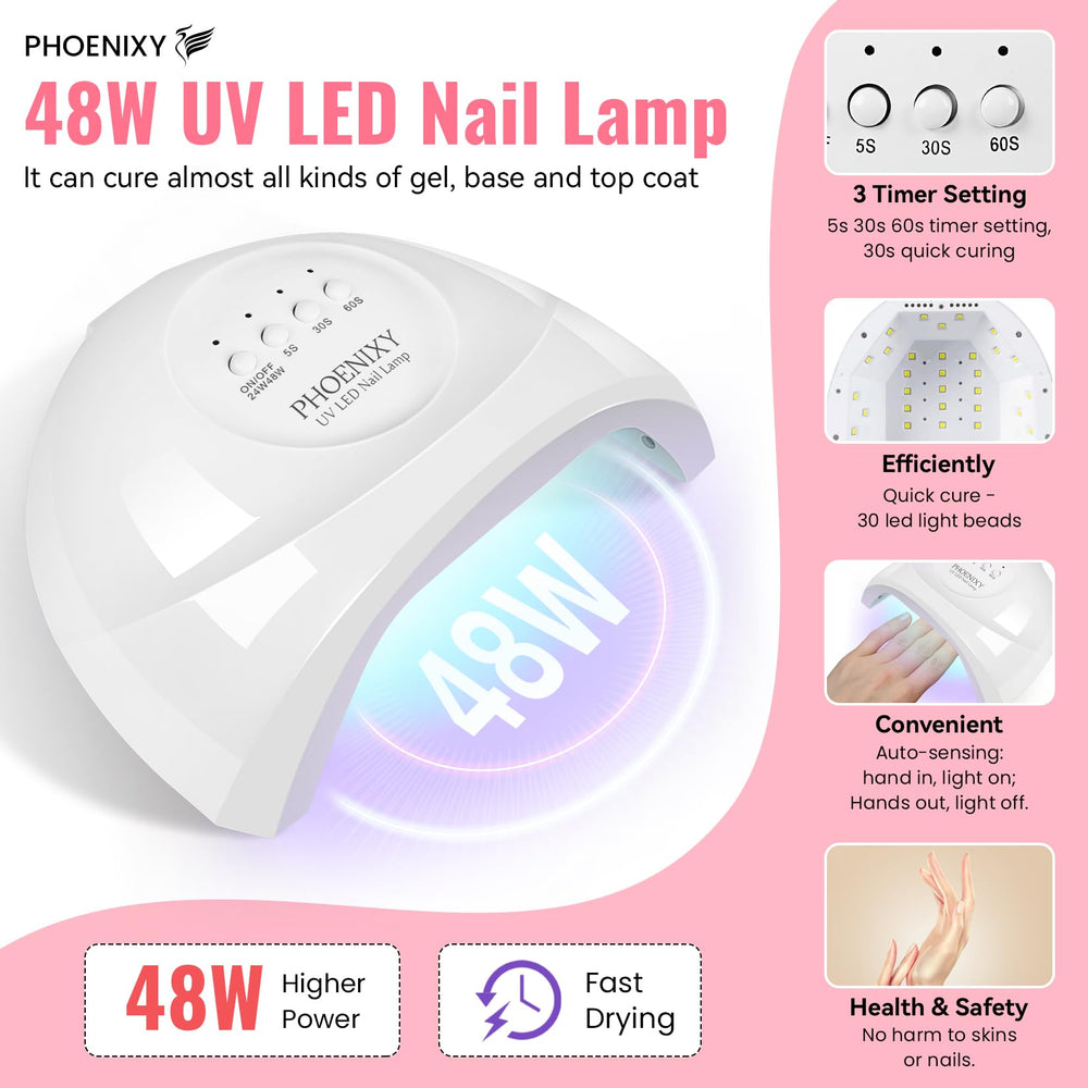 Base y top coat Phoenixy 5 unidades para acabado duradero