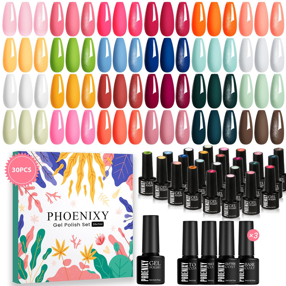 Phoenixy set de esmalte gel 30 piezas para manicura en casa