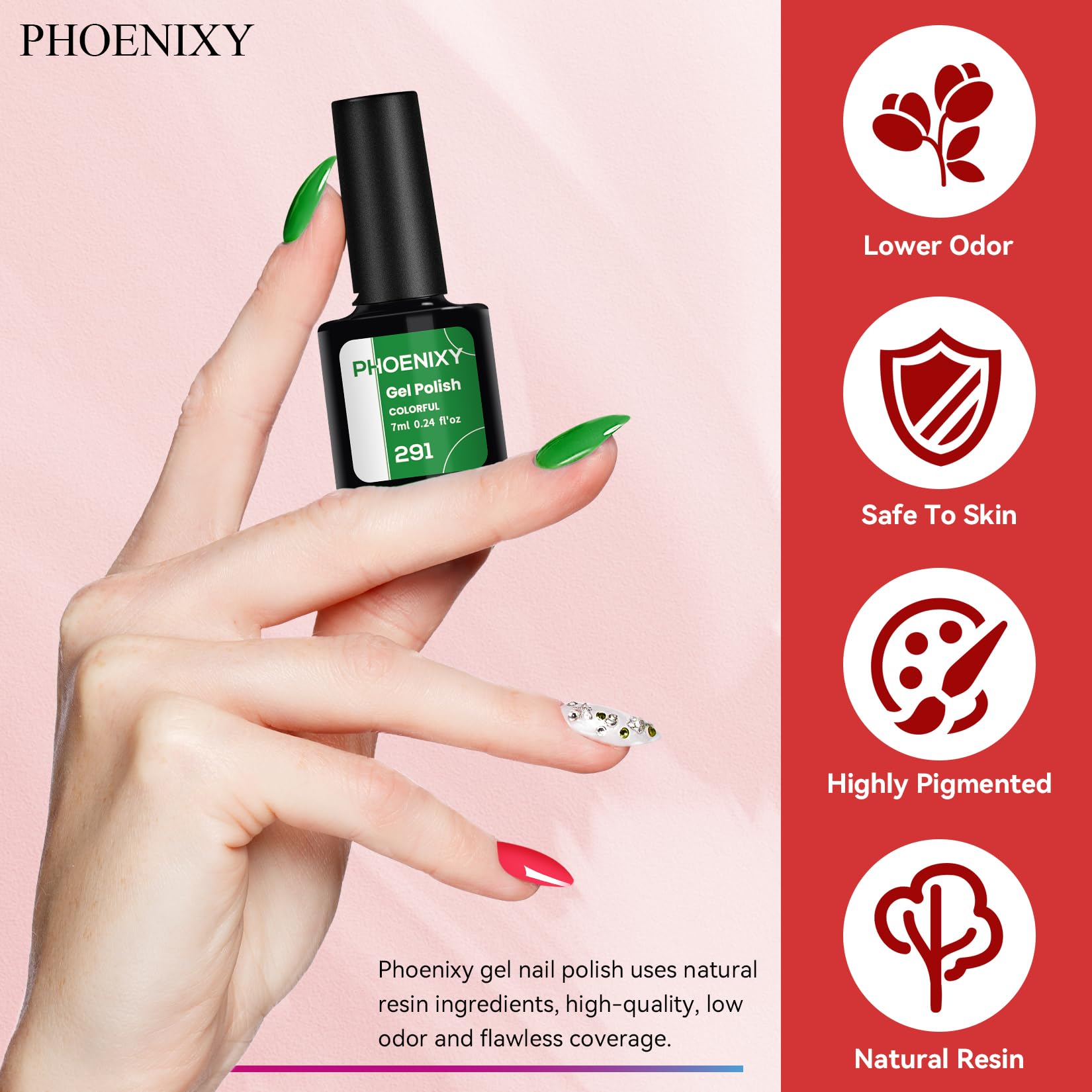 Phoenixy glitter plateado ofrece brillo sutil y elegante