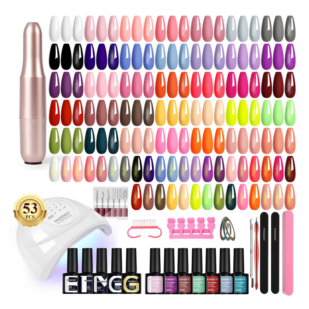 Phoenixy kit gel uñas 35 colores para crear estilos variados en casa.