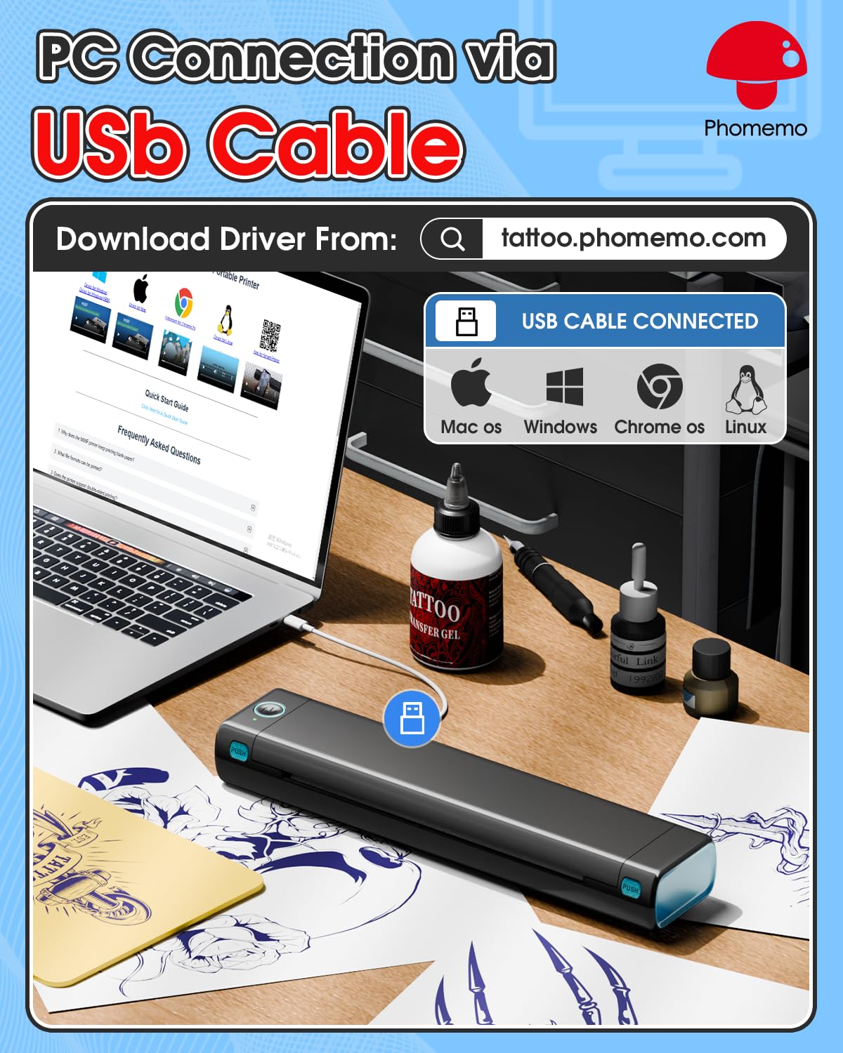 Phomemo M08F: interfaz de app fácil para editar y previsualizar.