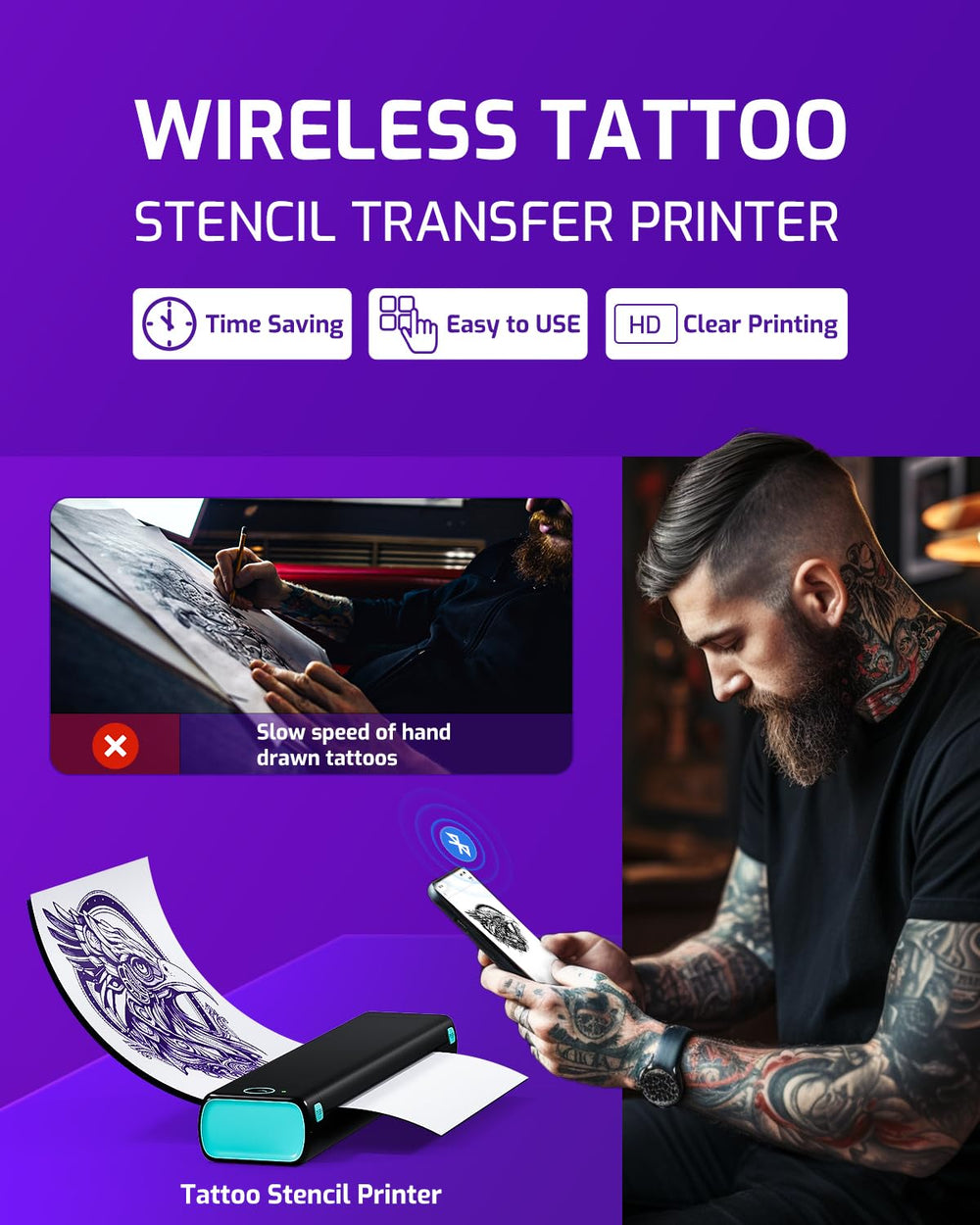 La app Phomemo permite imprimir y escanear diseños con un clic.