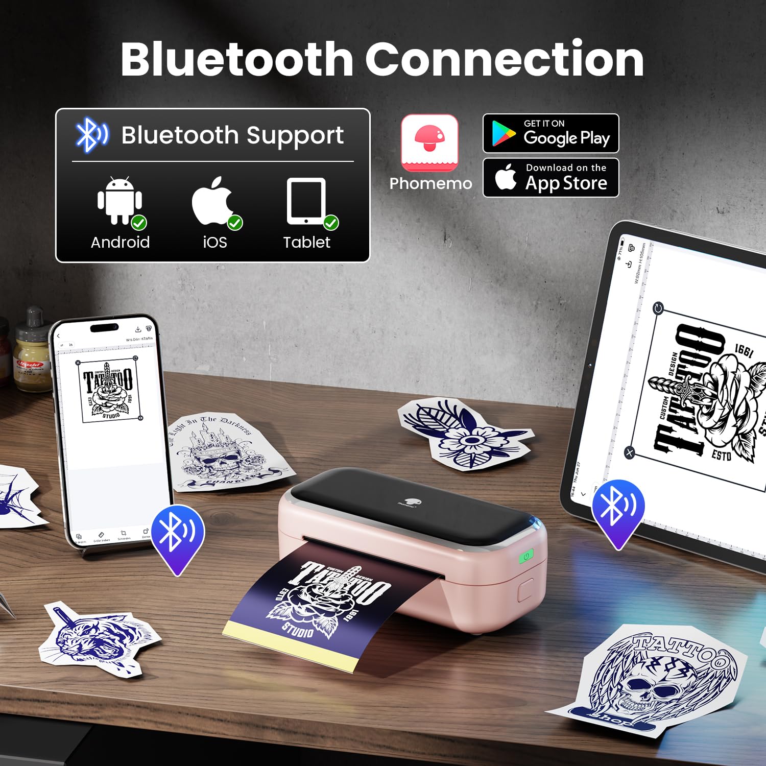 Phomemo TP31 conectividad-android-ios permite imprimir desde móvil