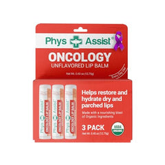 PhysAssist bálsamo labial oncológico, aplicación suave para labios secos y sensibles.