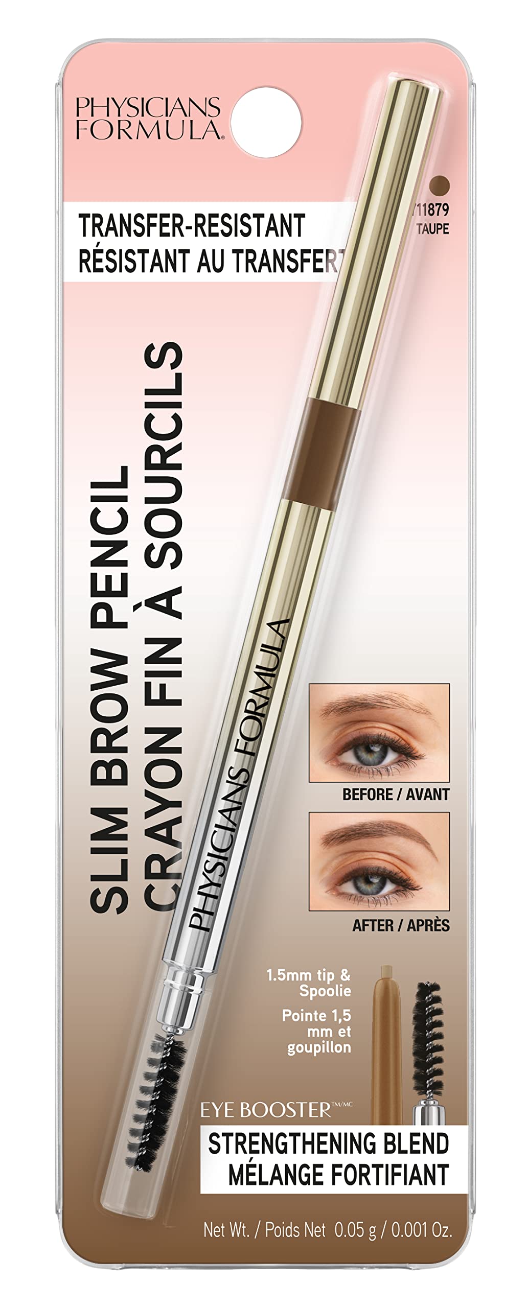 Physicians Formula cepillo doble para cejas para peinar y definir.