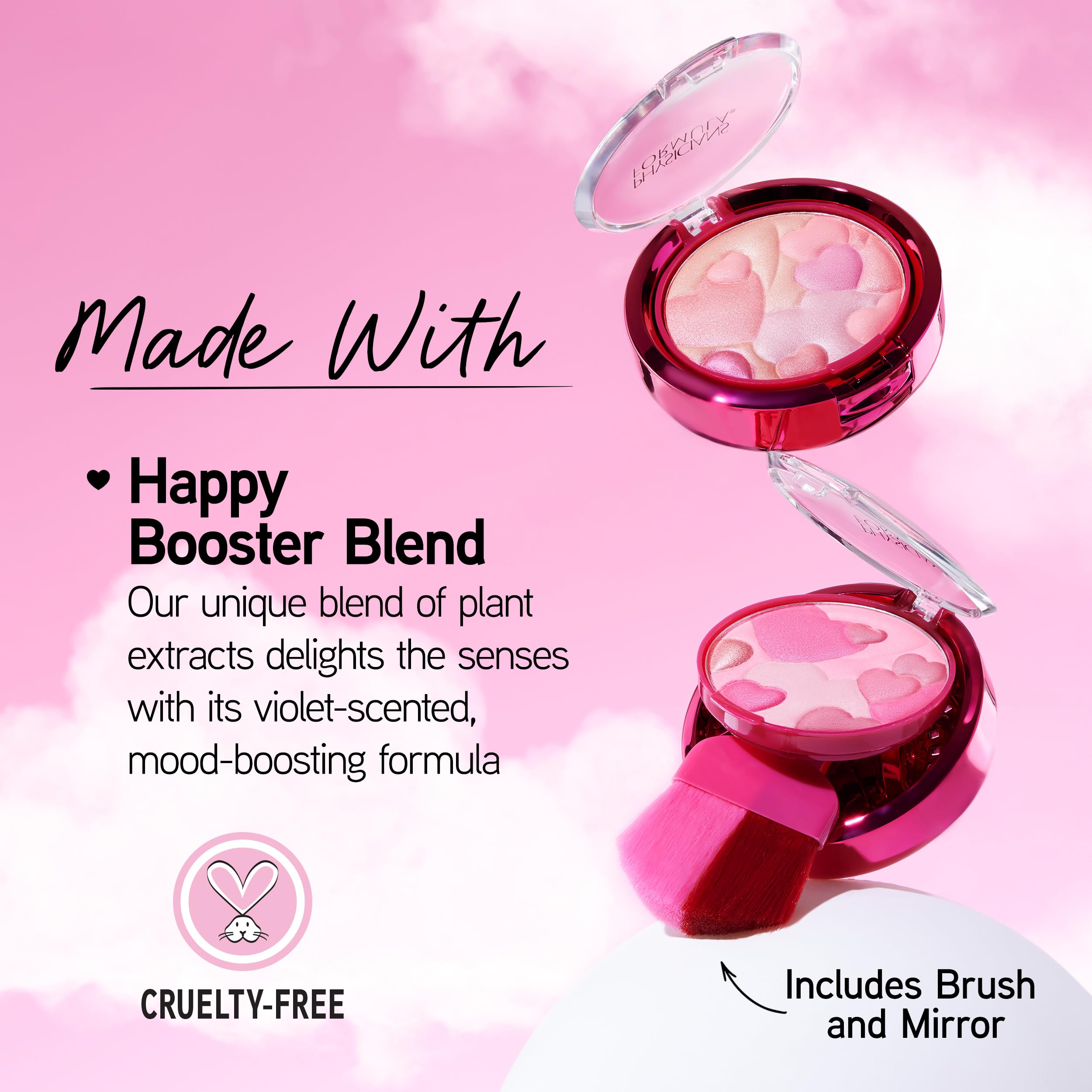Physicians Formula Happy Booster aporta un rubor rosado con acabado luminoso.