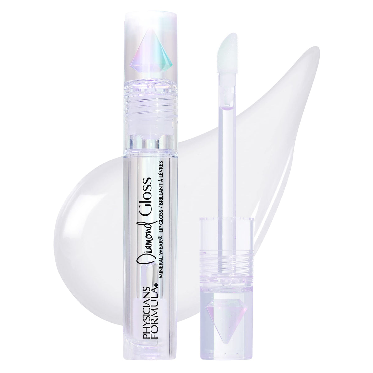 Physicians Formula Mineral Wear Diamond Gloss Crystal Clear, apertura del tubo para aplicación suave