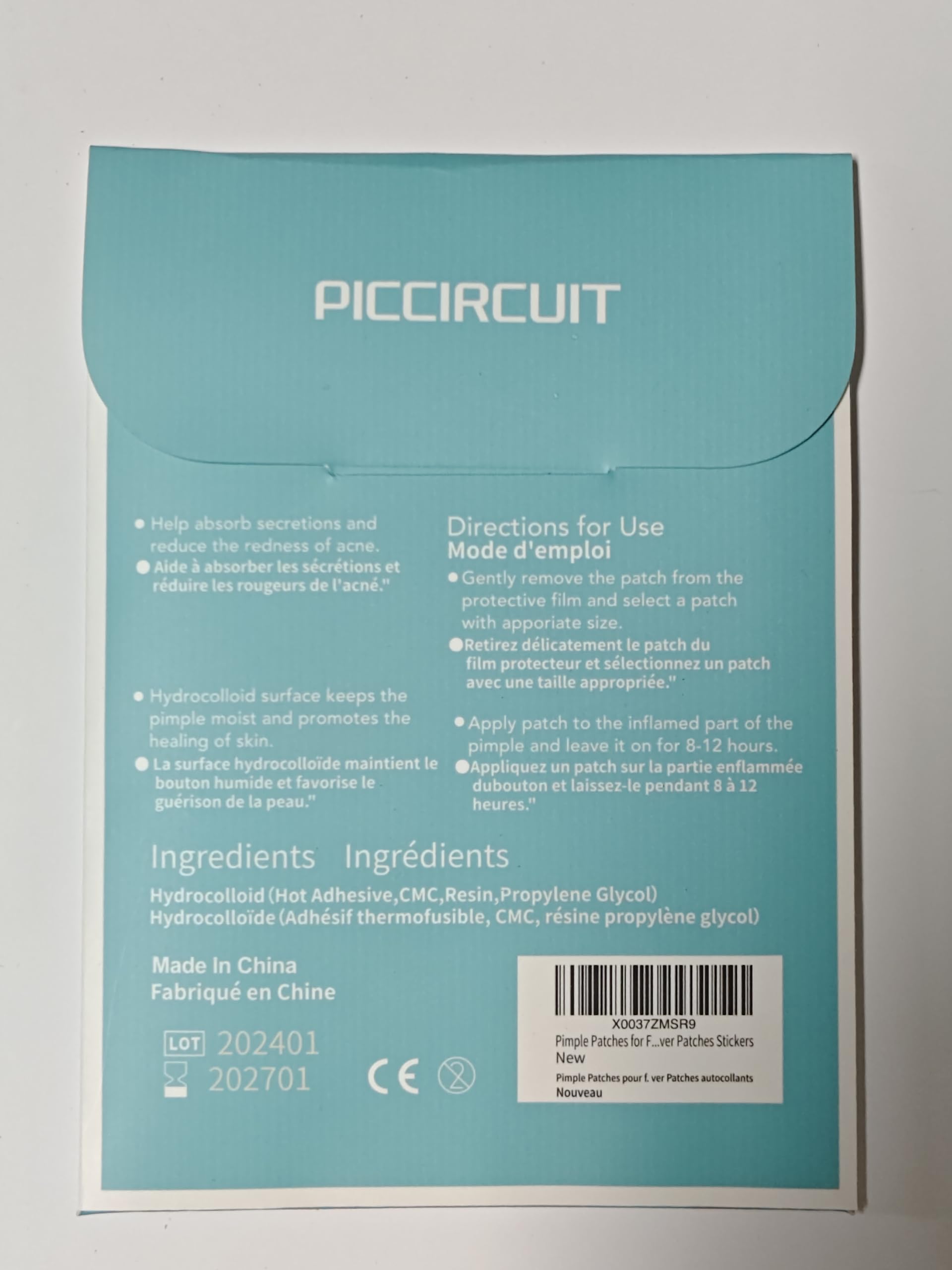 PICCircuit retirada fácil, sin enrojecimiento ni irritación tras el uso.
