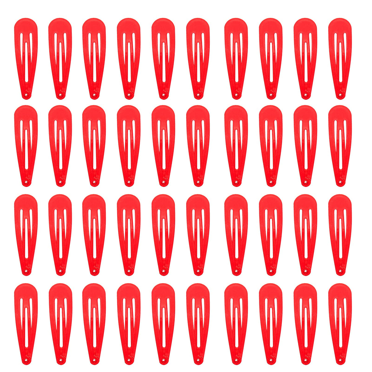 Clips de pelo metálicos rojos PIDOUDOU de 2 pulgadas para fijar peinados diarios.