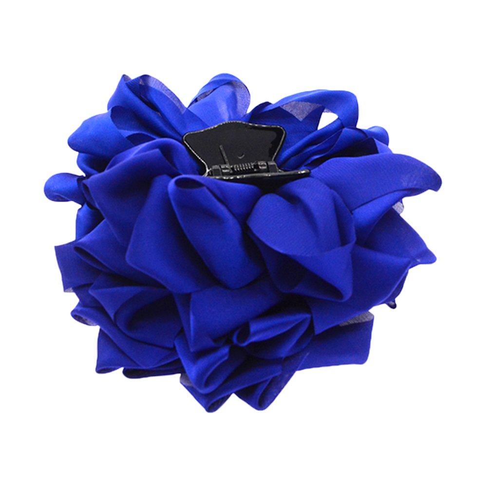 Pidoudou pinza cabello lazo flor seda grande, sujeción para cabello grueso