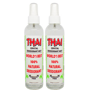 Piedra desodorante Thai: frasco de 8oz en pack de 2 para uso diario.