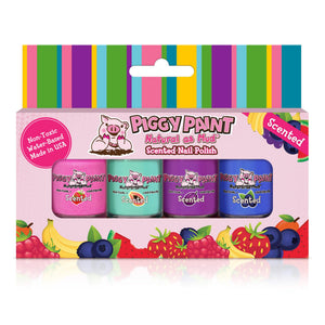 Piggy Paint: esmaltes perfumados para niñas en set de 4 colores frutales.